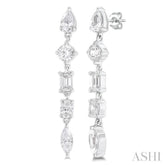 1 ctw Mixed Diamond Cut Fashion Earring in 14K White Gold